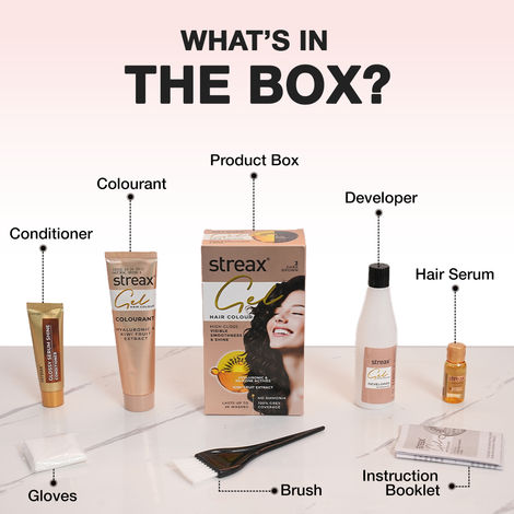 Streax Gel Hair Colour For Women, Dark Brown 3 , |No Ammonia Hair Color|100% Grey Coverage