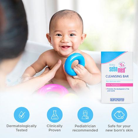 Baby Sebamed Cleansing Bar | pH 5.5 | Newborn bathing | Soap Free | Tear Free