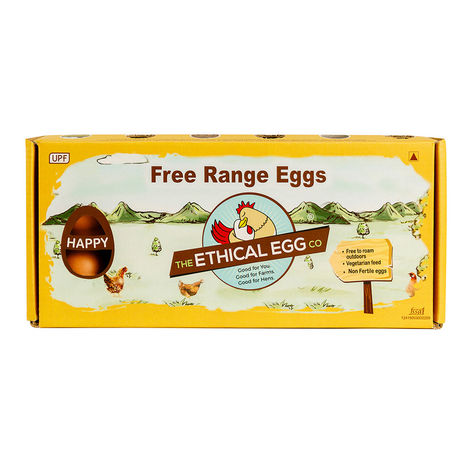 The Ethical Eggs Co. Free Range Eggs, 12 Pieces - Free to roam outdoors, Veg Feed, Non-fertile