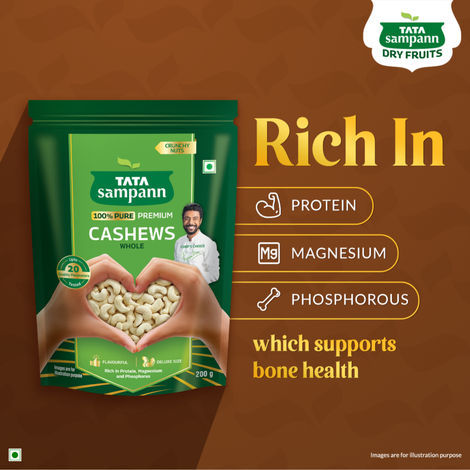 Tata Sampann 100% Pure Premium Cashews/Kaju Whole
