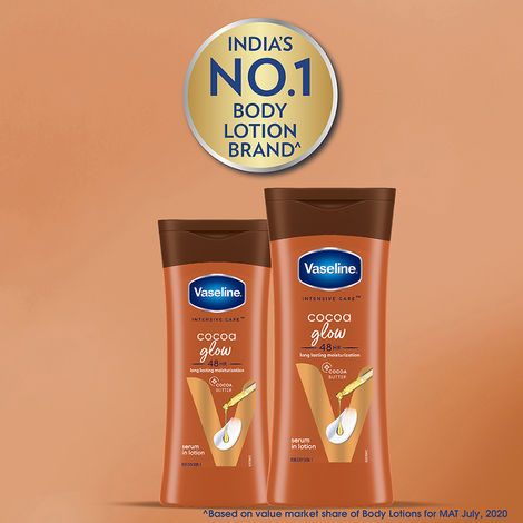 Vaseline Cocoa Glow Serum In Lotion, 100% Pure Cocoa & Shea Butter for Glowing & Soft Skin