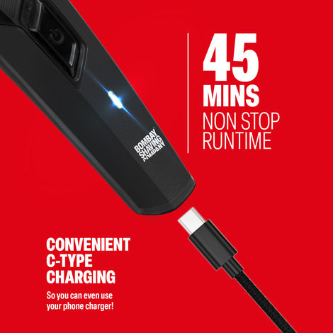 Bombay Shaving Company Beard Trimmer | Type-C charging | Pro Beard Trimmer | 4 Combs | 45 min runtime