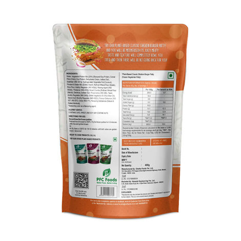 Pfc FOODs Plant Based Classic Burger Patty