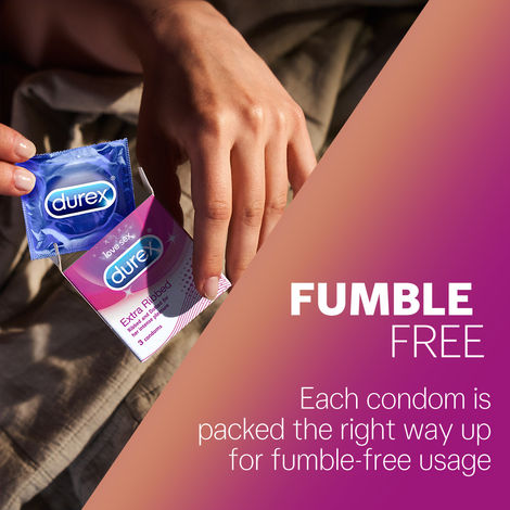 Durex Extra Ribbed Condom - Dotted & Ribbed Condoms