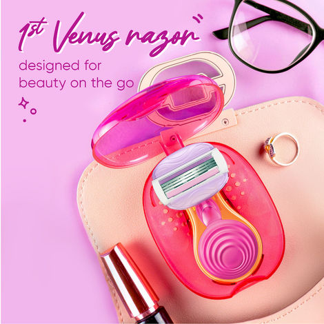 Gillette Venus Snap Hair Remover Women Body Razor Compact Case|Soap Gel Bar With Avocado