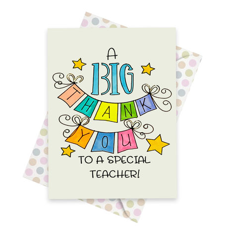 Big Thank You Teacher's Day Card | Party Propz
