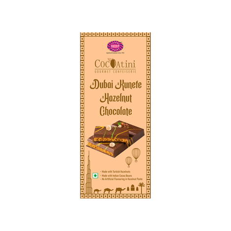 Karachi Bakery Dubai Kunefe Hazelnut Milk Chocolate Bar