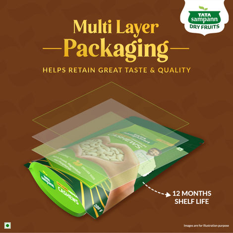 Tata Sampann 100% Pure Premium Cashews/Kaju Whole