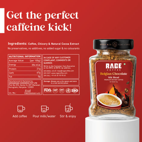 Rage Coffee Silk Blend Belgian Chocolate Instant Coffee