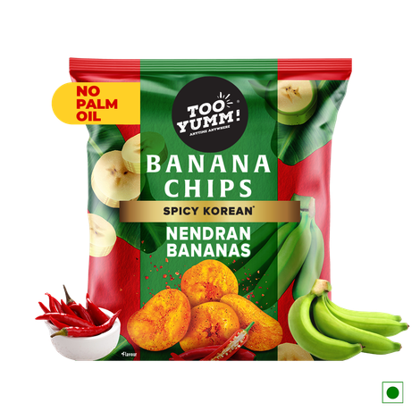 Too Yumm Spicy Korean Banana Chips | Made with Nendran bananas | No Palm Oil | 100% Veg