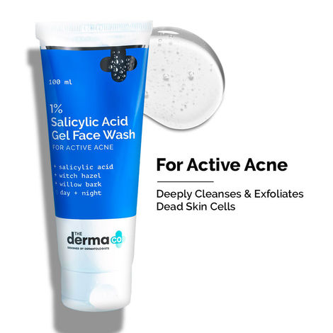 The Derma Co 1% Salicylic Acid Gel Face Wash With Salicylic Acid & Witch Hazel For Active Acne
