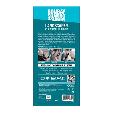 Bombay Shaving Company Body And Pubic Hair Trimmer for Men | Landscaper 2.0 | Beard, Body, Pubic Hair Grooming | Private Part Shaving