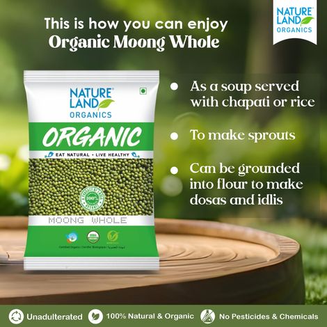 Natureland Organics Green Moong Dal Whole