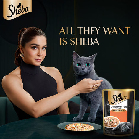 Sheba Fine Adult Chicken with Tuna in Gravy Wet Cat Food