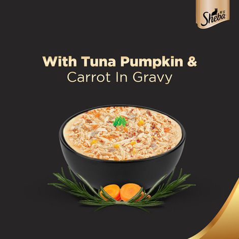 Sheba Fine Adult Tuna Pumpkin & Carrot in Gravy Wet Cat Food