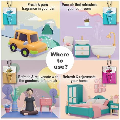 Campure Camphor Kapur Car Air Freshener Insta Cone