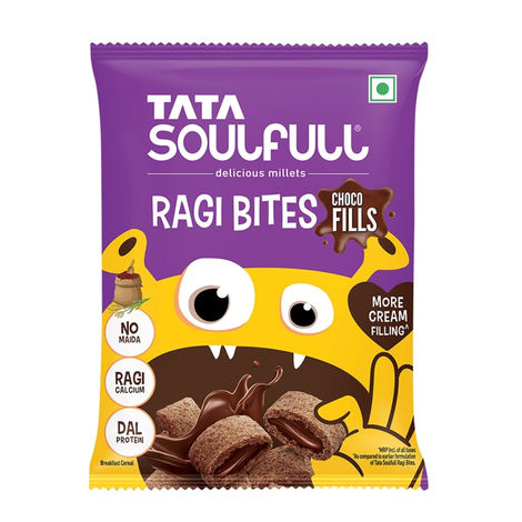 Tata Soulfull Ragi Bites Combo Pack, Choco, Vanilla, Strawberry Fills, Breakfast Cereal