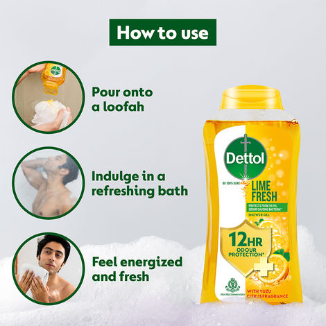 Dettol Body Wash and shower Gel | Lime Fresh Bottle
