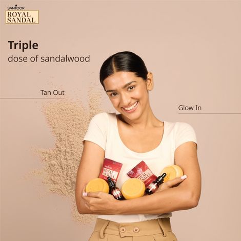 Santoor Royal Sandal Soap with Face Serum and Face Pack