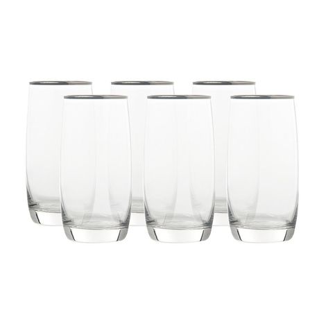 Ocean Ivory Water Glass Platinum Band | 370 ml | 6 pcs