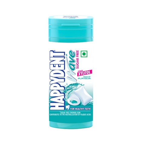 Happydent Wave, Xylitol Sugarfree Mint Flavour, Chewing Gum Pocket Bottle