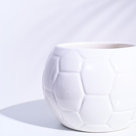 Uagoo Football Ceramic Pot (White)