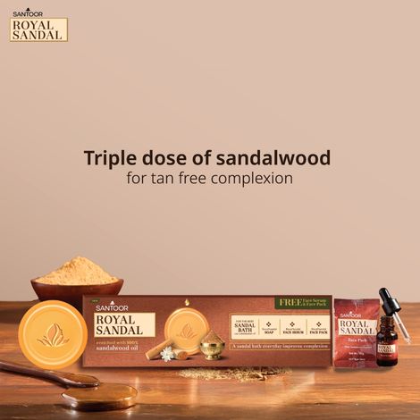 Santoor Royal Sandal Soap with Face Serum and Face Pack