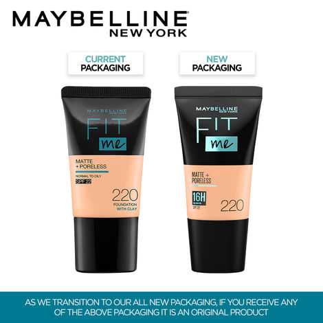 Maybelline New York Fit Me Matte+Poreless Liquid Foundation Tube 220 Natural Beige