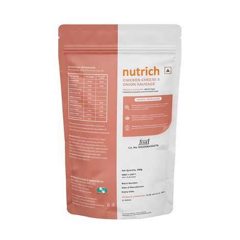Nutrich Chicken Cheese And Onion Sausages