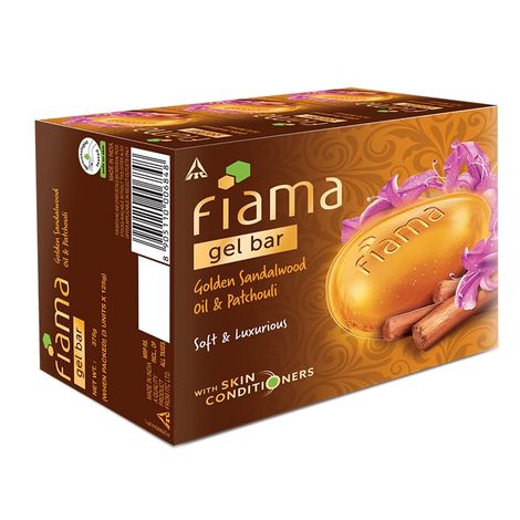 Fiama Gel Bathing Bar Golden Sandalwood Oil and Patchouli with Skin Conditioners for Moisturised