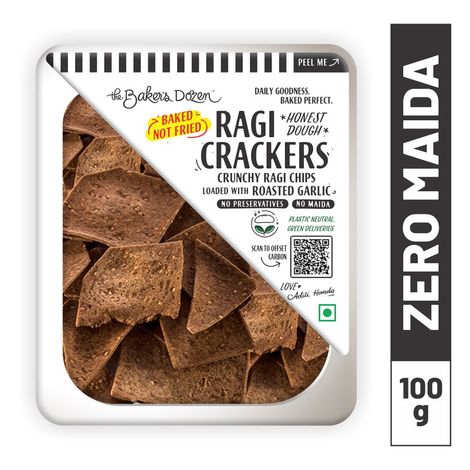 The Baker's Dozen Zero Maida Ragi Crackers Baked Millet Snack