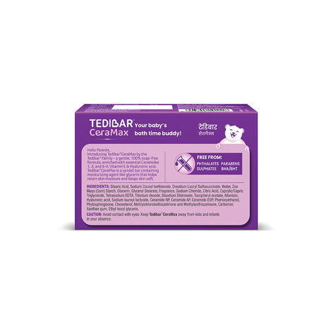 Tedibar Ceramax Bathing Bar - Enriched with Ceramides & Vitamin E |100% Soap Free