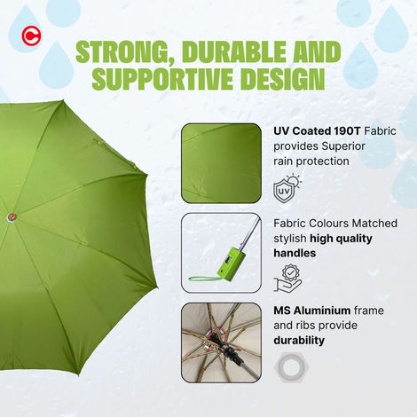 Citizen 21 Inch Mono Silver Umbrella - Lime Green