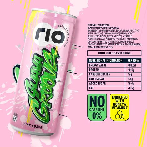 RIO Pink Guava Bubbly Fruit Drink Can