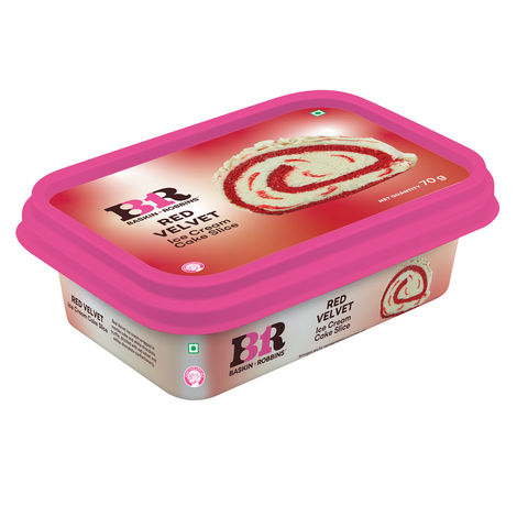 Baskin Robbins Red Velvet Ice Cream Roll Cake Slice