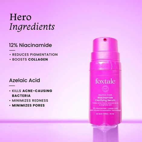 Foxtale 12% Niacinamide Face Serum with Azelaic Acid | Reduces Acne & Blemishes