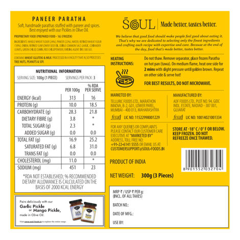 Adf Soul Paneer Paratha