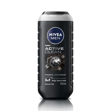 Nivea Men Active Clean with Active Charcoal Shower Gel for Body Face & Hair