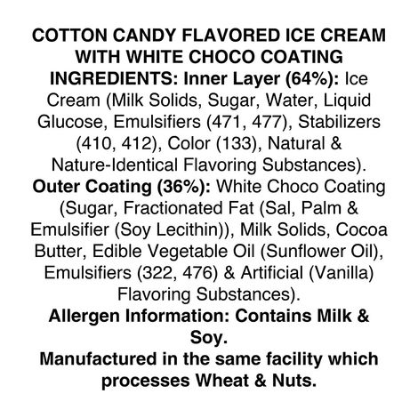 Arun Cotton Candy Ibar Ice Cream Stick