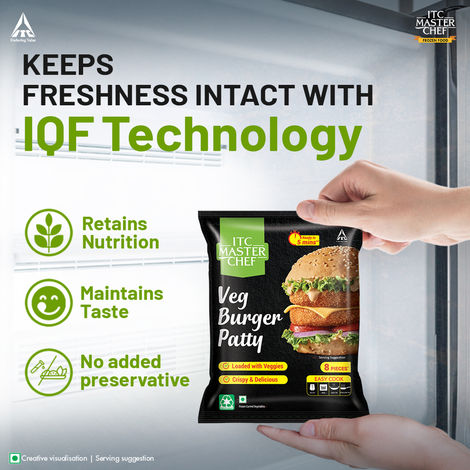 ITC Master Chef Veg Burger Patty | Loaded with Veggies | Crispy & Delicious | 8 pieces