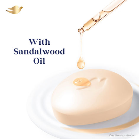 Dove Sandalwood Bar For Glowing Skin With Natural Origin Sandalwood & Saffron