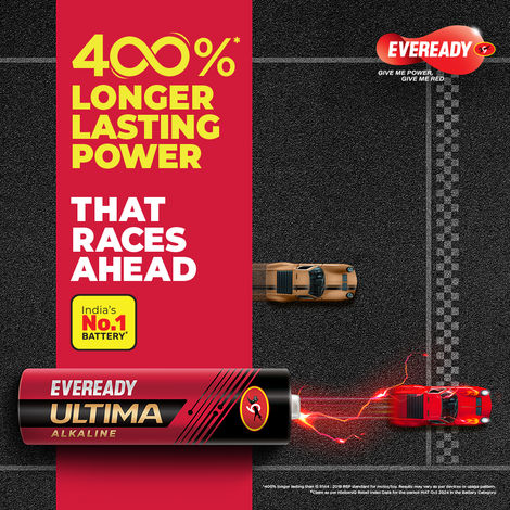 Eveready Ultima Alkaline AA Battery, 400% Longer Lasting|Pack of 2