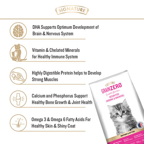 Signature Grain Zero Kitten Dry Cat Food Free With Container