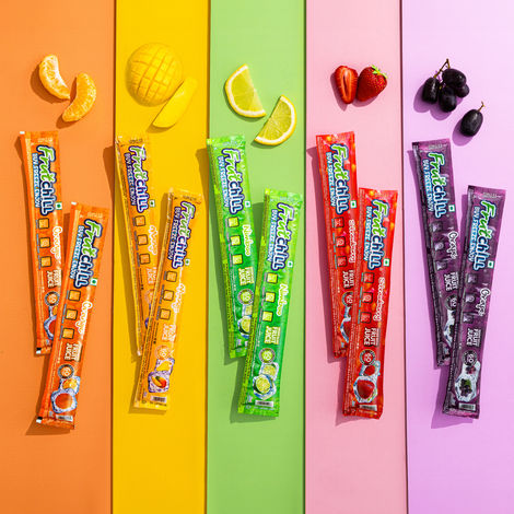 Fruitchill Ice Pops/ Frozen Juice Bars Multipack- Mango, Strawberry, Orange, Nimboo, Grape