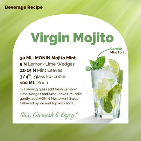 Monin Mojito Mint Syrup for Cocktails | Mocktails Mixers