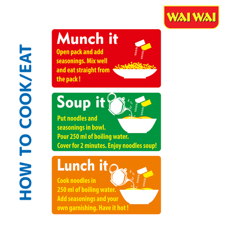 Wai Wai Ready to Eat Noodles, Chicken Masala Pack | 6 in 1