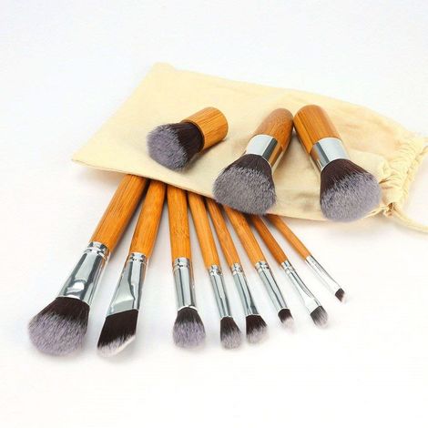 Bronson Professional bamboo makeup brush set - 11 pcs
