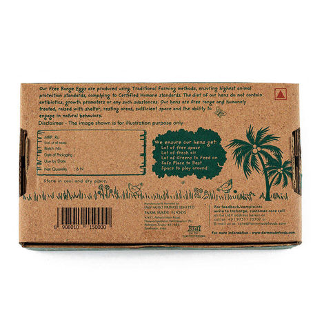 Farm Made Free Range Brown Eggs, 6 Pieces - Protein Rich, Veg Feed, Non-Fertile