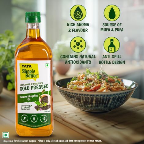 Tata Simply Better Sesame-Gingelly (Til) Cold Pressed Oil | Pure & Unrefined Oil
