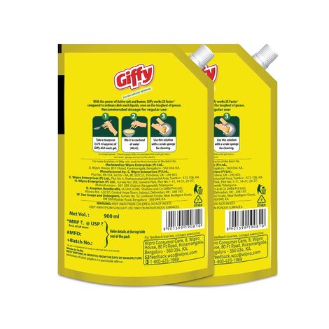Giffy Active Salt and Lemon Liquid Dish Wash Gel